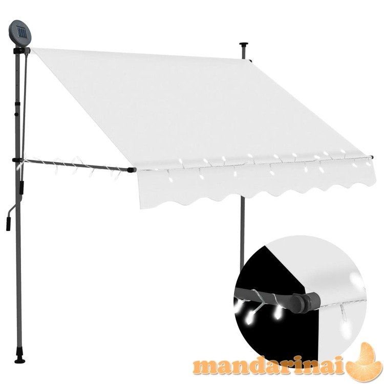 Rankiniu būdu ištraukiama markizė su led, kreminė, 150cm