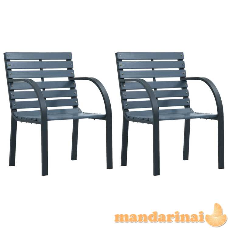 Sodo kėdės, 2vnt., pilkos spalvos, mediena