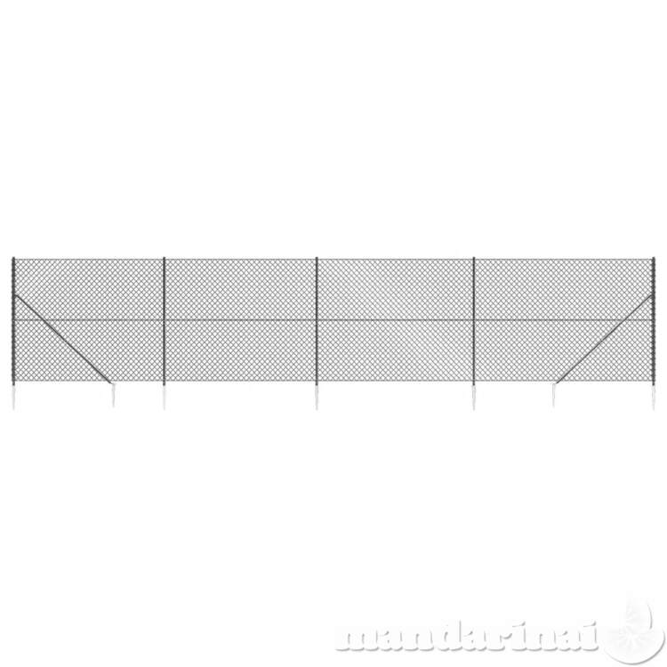 Tinklinė tvora su smaigais, antracito spalvos, 1,4x10m