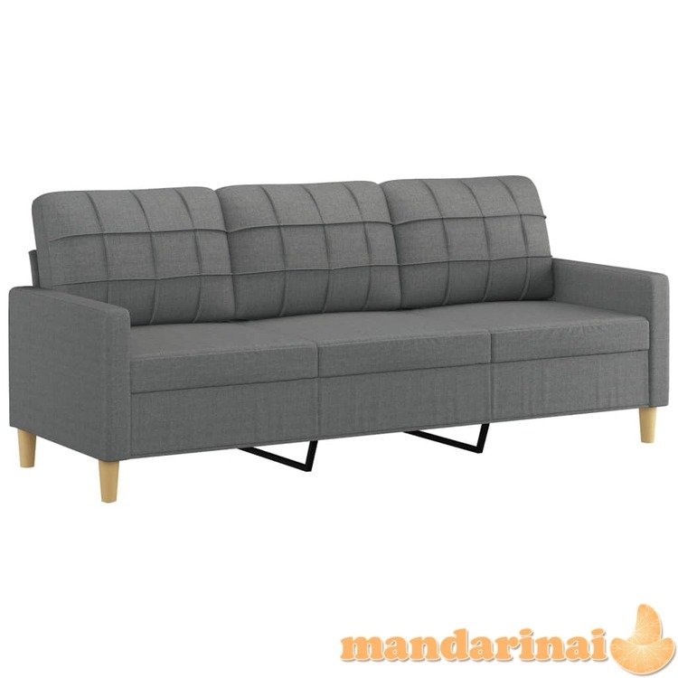 Trivietė sofa, tamsiai pilkos spalvos, 180cm, audinys