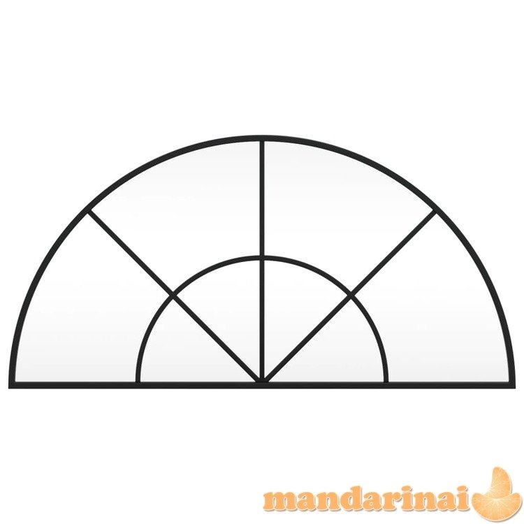 Sieninis veidrodis, juodos spalvos, 80x40cm, geležis, arkinis