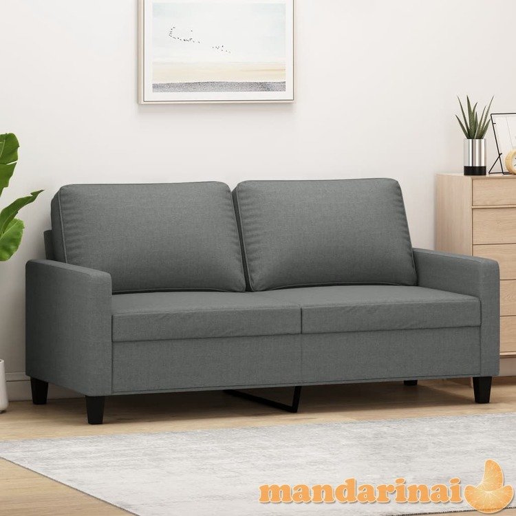 Dvivietė sofa, tamsiai pilkos spalvos, 140cm, audinys