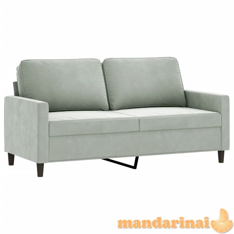 Dvivietė sofa, šviesiai pilkos spalvos, 140cm, aksomas