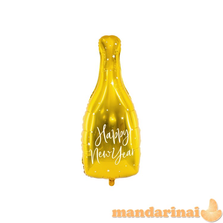 Foil balloon Bottle - Happy New Year, 32x82cm, gold