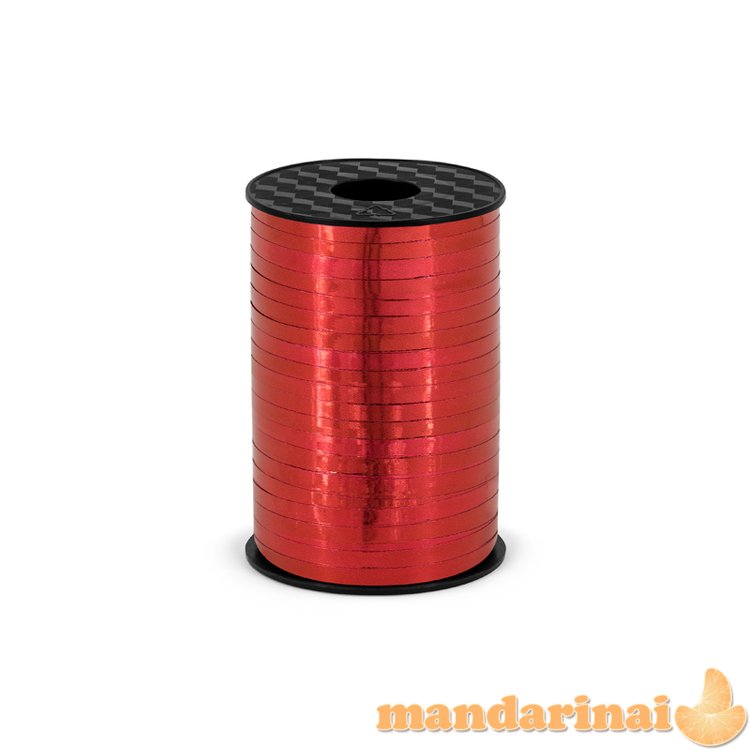 Plastic ribbon, red, 5mm/225m