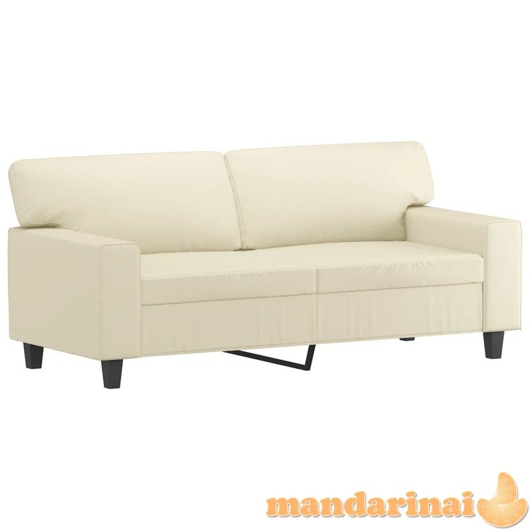 Dvivietė sofa, kreminės spalvos, 140cm, dirbtinė oda