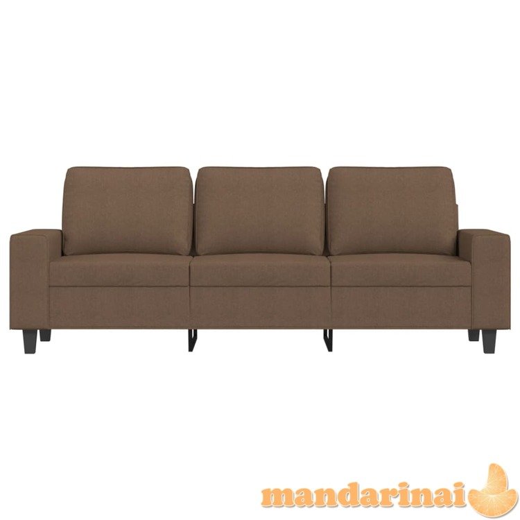 Trivietė sofa, rudos spalvos, 180cm, audinys