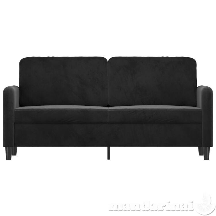 Dvivietė sofa, juodos spalvos, 140cm, aksomas