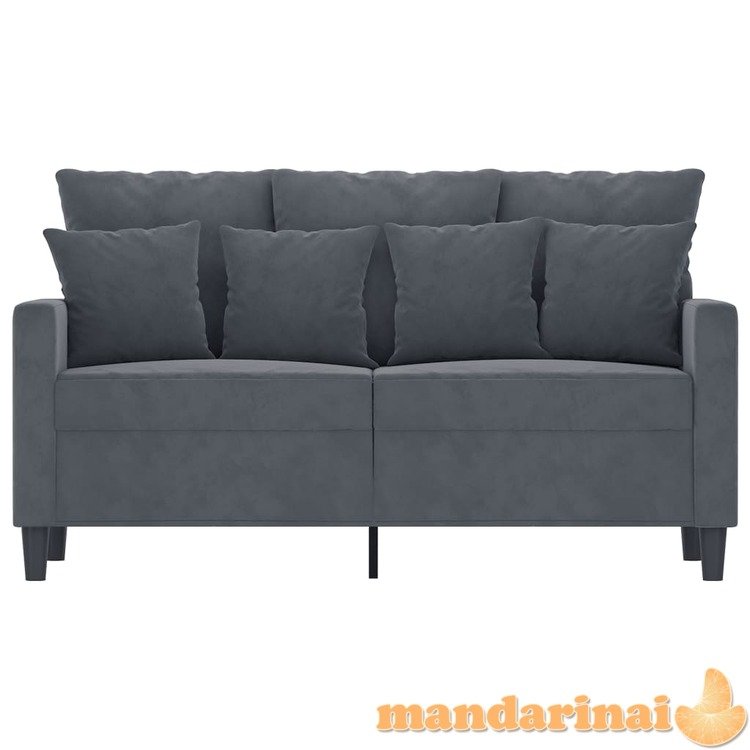 Dvivietė sofa, tamsiai pilkos spalvos, 120cm, aksomas