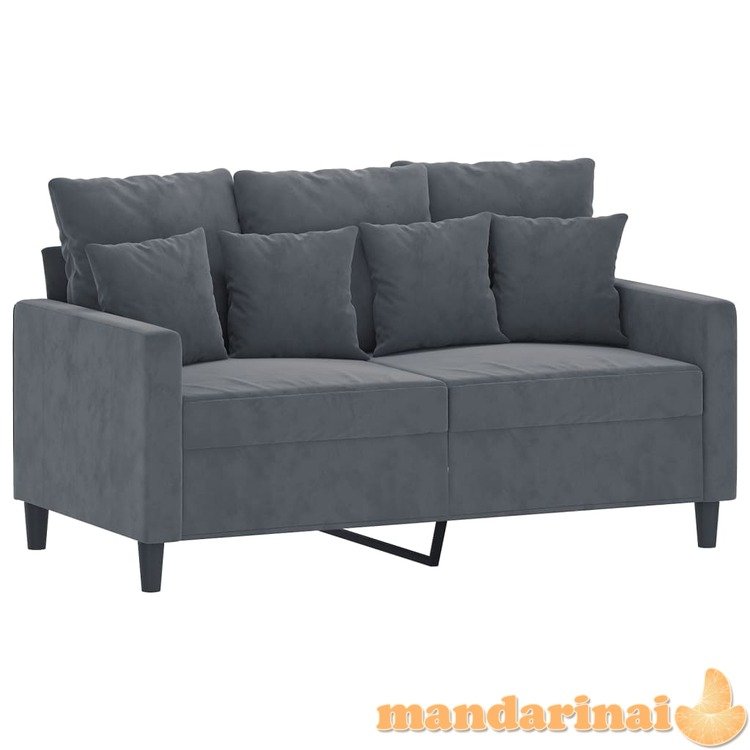 Dvivietė sofa, tamsiai pilkos spalvos, 120cm, aksomas