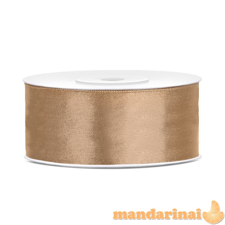 Satin Ribbon, light gold, 25mm/25m (1 pc. / 25 lm)