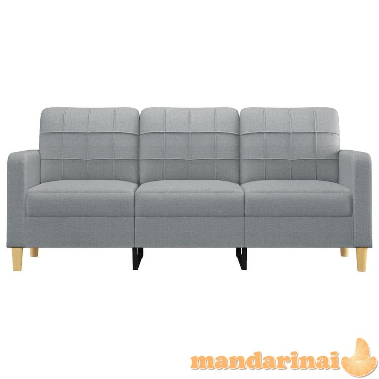 Trivietė sofa, šviesiai pilkos spalvos, 180cm, audinys