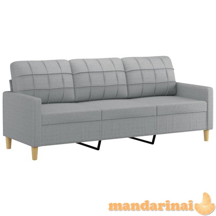 Trivietė sofa, šviesiai pilkos spalvos, 180cm, audinys