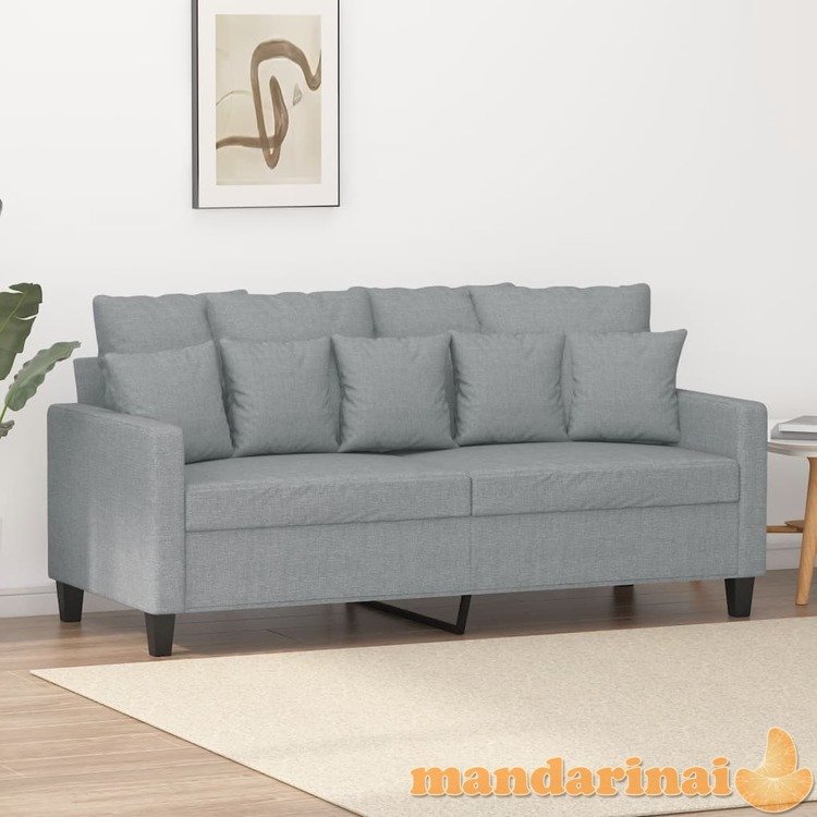 Dvivietė sofa, šviesiai pilkos spalvos, 140cm, audinys