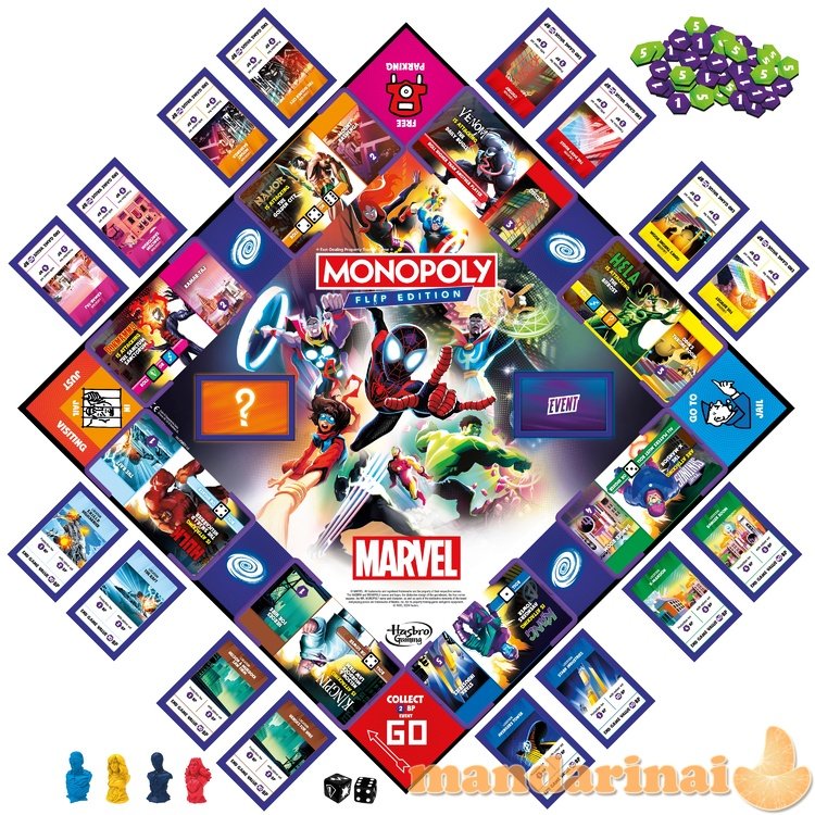 MONOPOLY Žaidimas „Monopoly: Marvel Flip“, EN