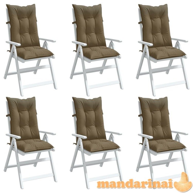 Kėdės pagalvėlės, 6vnt., taupe, 120x50x7cm, audinys