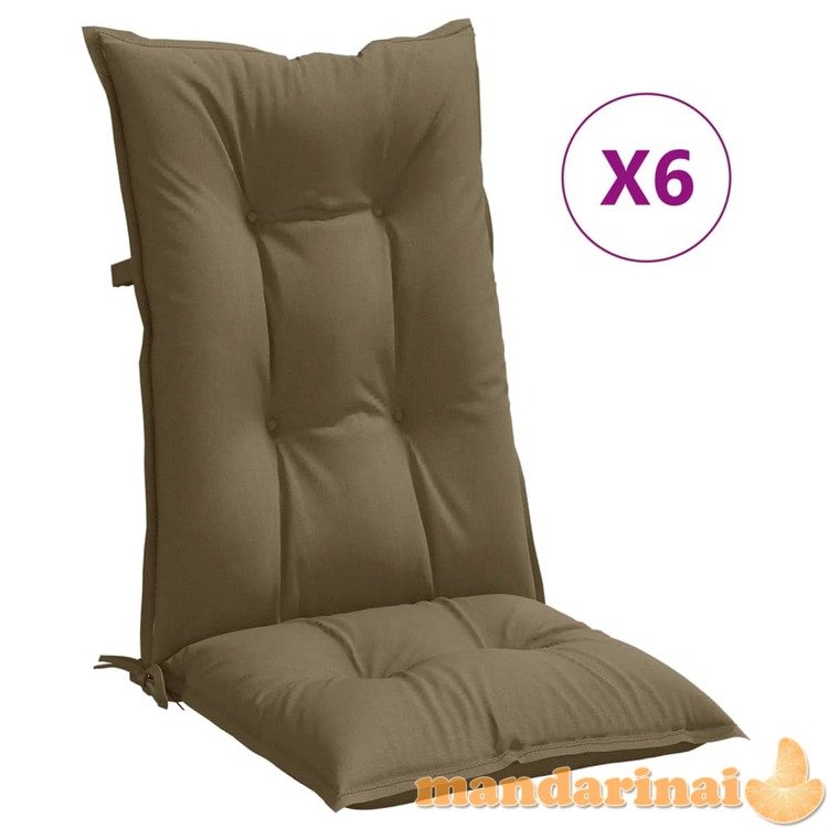 Kėdės pagalvėlės, 6vnt., taupe, 120x50x7cm, audinys