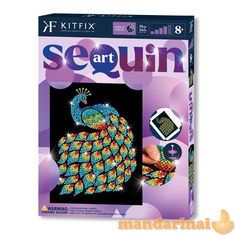 KITFIX DIY „Sequin Art“ violetinis rinkinys „Povas“