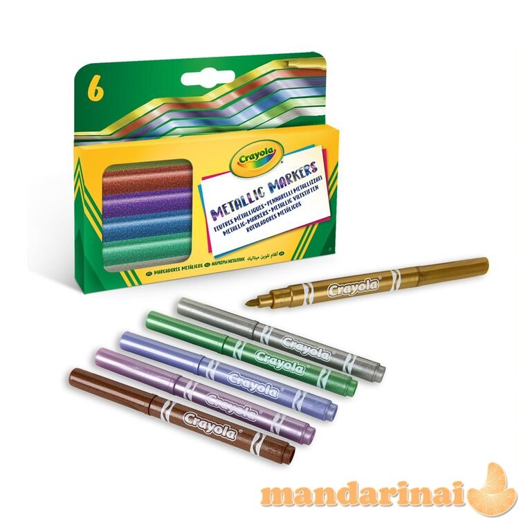 CRAYOLA Žymekliai „Metallic“, 6 vnt.