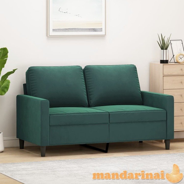 Dvivietė sofa, tamsiai žalios spalvos, 120cm, aksomas