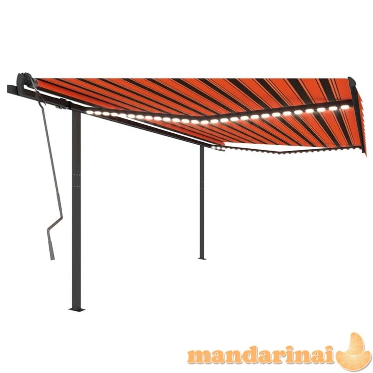 Rankiniu būdu ištraukiama markizė, oranžinė ir ruda, 4x3,5m