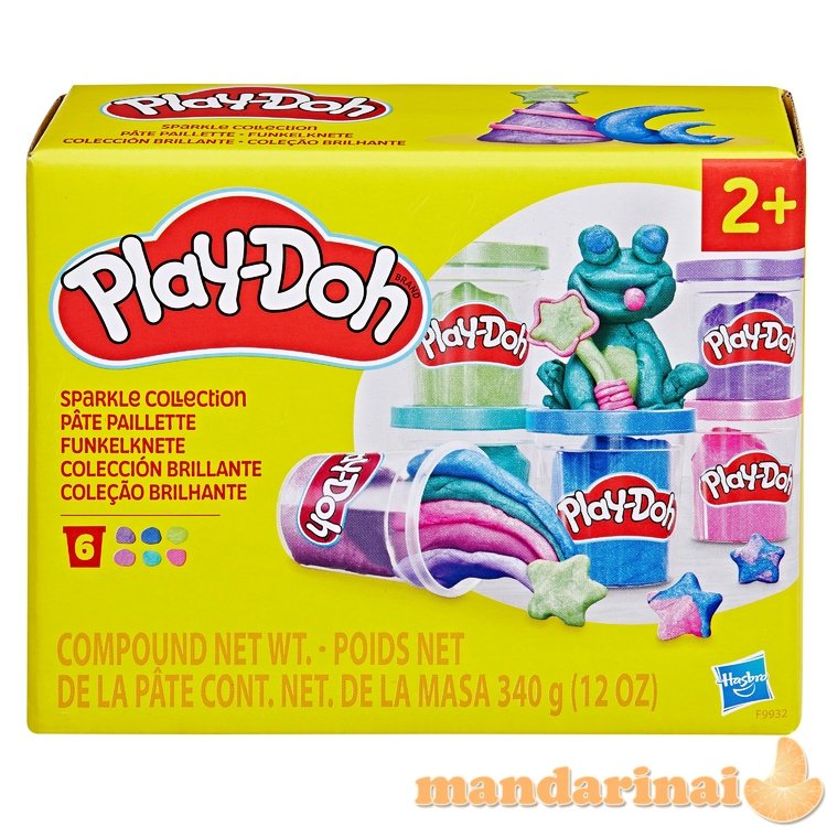 PLAY-DOH Blizgantis plastilinas, 6 vnt.