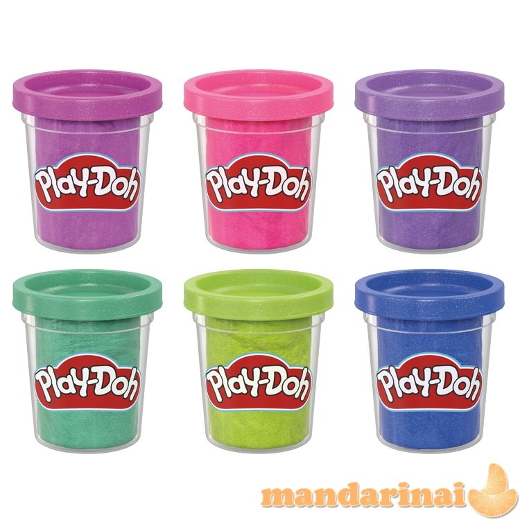 PLAY-DOH Blizgantis plastilinas, 6 vnt.