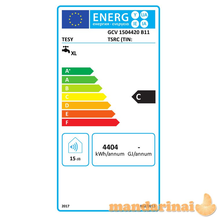 Elektrinis vandens šildytuvas TESY GCV150 vertikalus