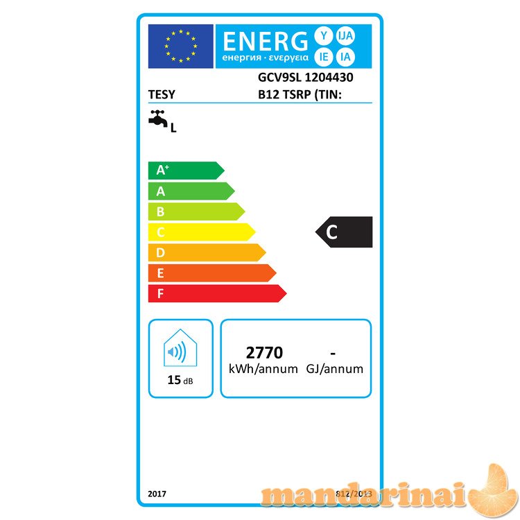 Elektrinis vandens šildytuvas vertikalus kombinuotas TESY GCV9S120