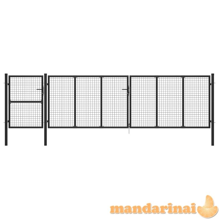 Sodo vartai, antracito spalvos, 500x125cm, plienas
