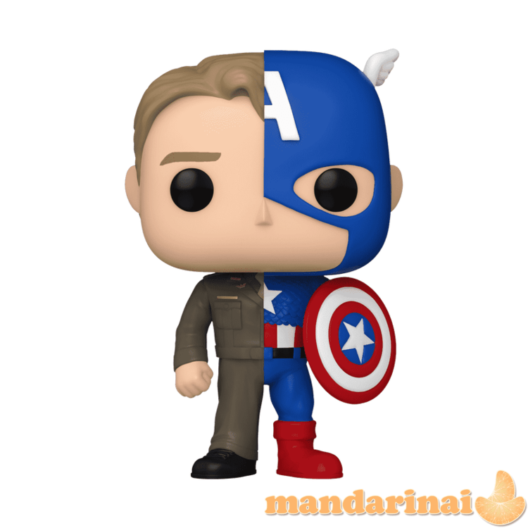 FUNKO POP! Vinilinė figūrėlė: Marvel - Captain America / Steve Rogers (Split)