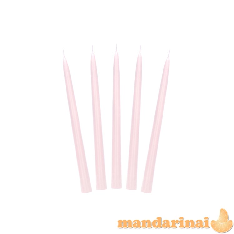 Taper candles, matt, light pink, 24cm (1 pkt / 10 pc.)