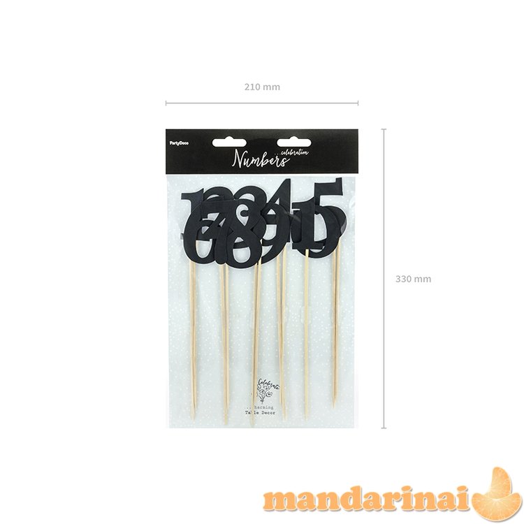 Table numbers, black, 24-26cm (1 pkt / 11 pc.)