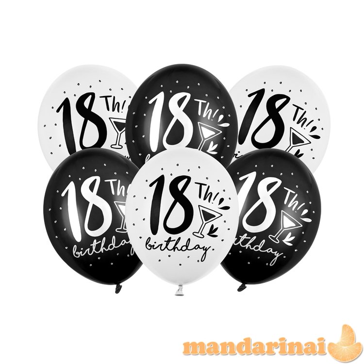 Strong Balloons 30cm, 18th! Birthday, mix (1 pkt / 50 pc.)