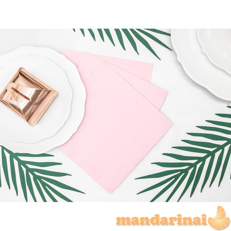 Napkins, 3 layers, light powder pink, 33x33cm (1 pkt / 20 pc.)