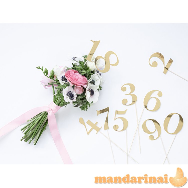 Table numbers, gold, 25.5-26.5cm (1 pkt / 11 pc.)