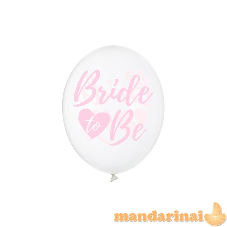 Balloons 30cm, Bride to be, Crystal Clear (1 pkt / 6 pc.)