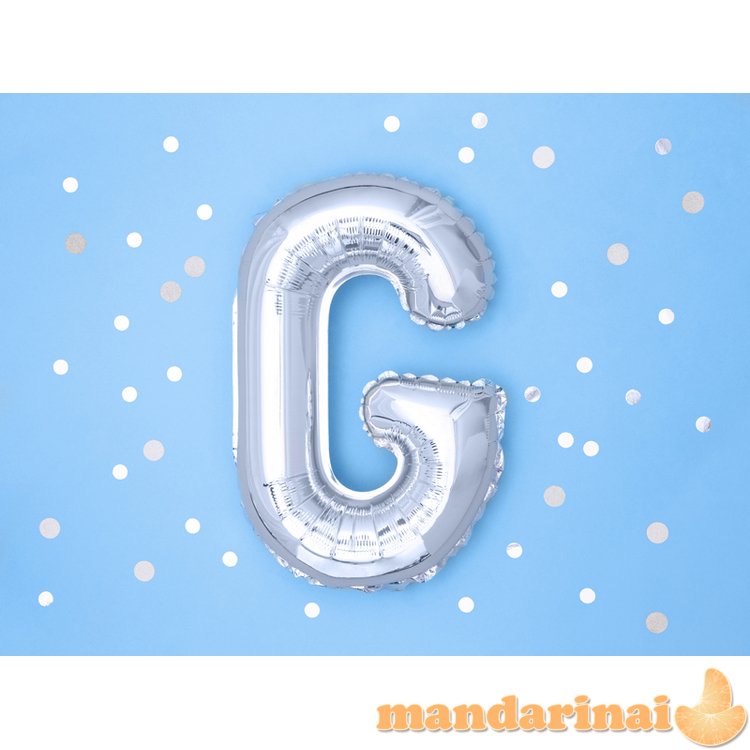 Foil Balloon Letter G , 35cm, silver