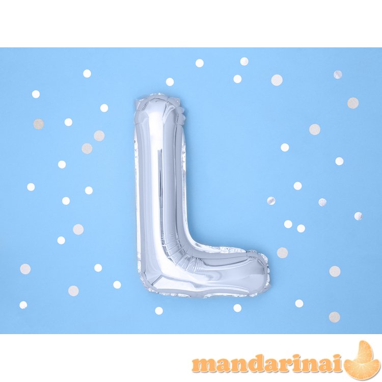 Foil Balloon Letter L , 35cm, silver