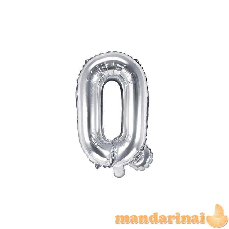 Foil Balloon Letter Q , 35cm, silver