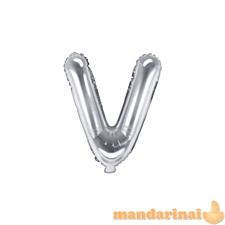 Foil Balloon Letter V , 35cm, silver