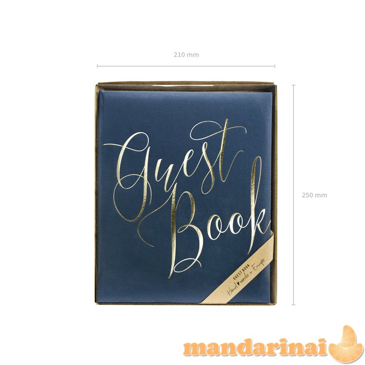 Guest Book, 20x24.5cm, navy blue, 22 pages