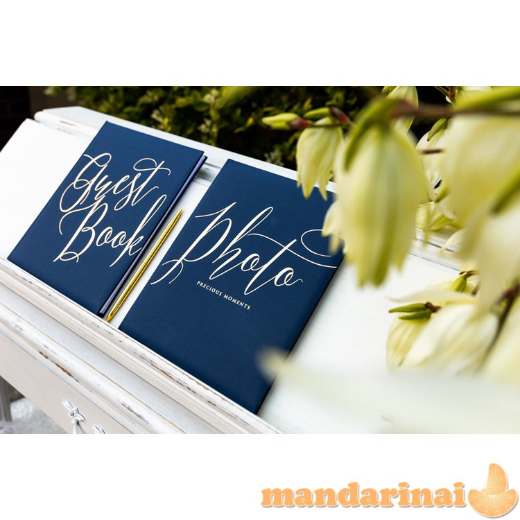 Guest Book, 20x24.5cm, navy blue, 22 pages