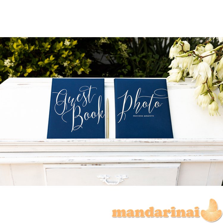 Guest Book, 20x24.5cm, navy blue, 22 pages