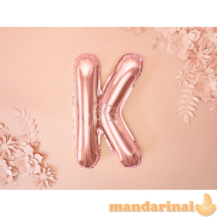 Foil Balloon Letter K , 35cm, rose gold