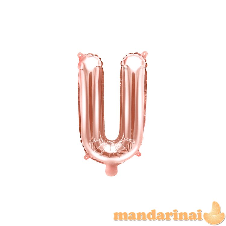 Foil Balloon Letter U , 35cm, rose gold