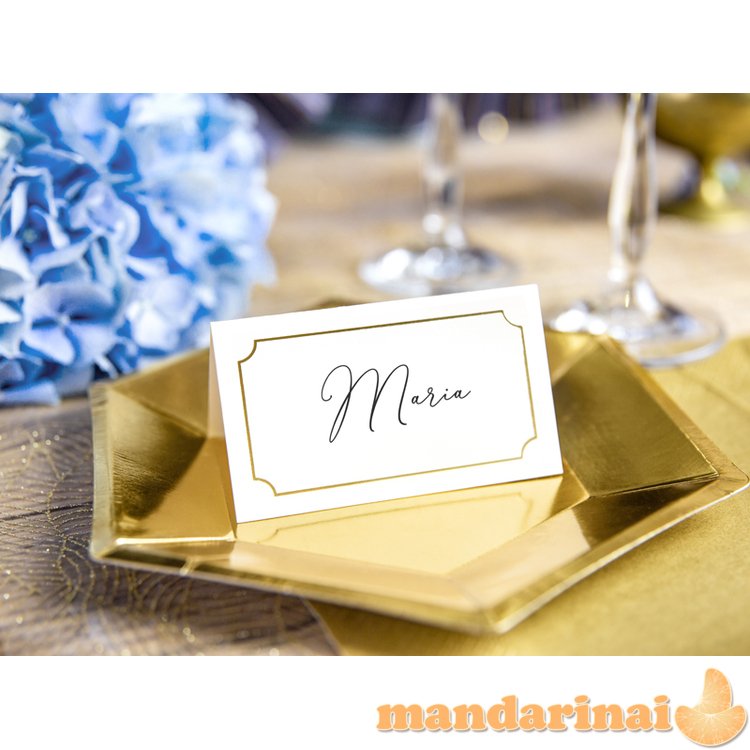 Place cards - Frame, gold, 9.5x5.5cm (1 pkt / 10 pc.)