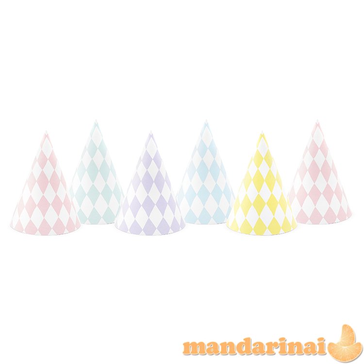 Party hats Yummy, mix, 16cm (1 pkt / 6 pc.)