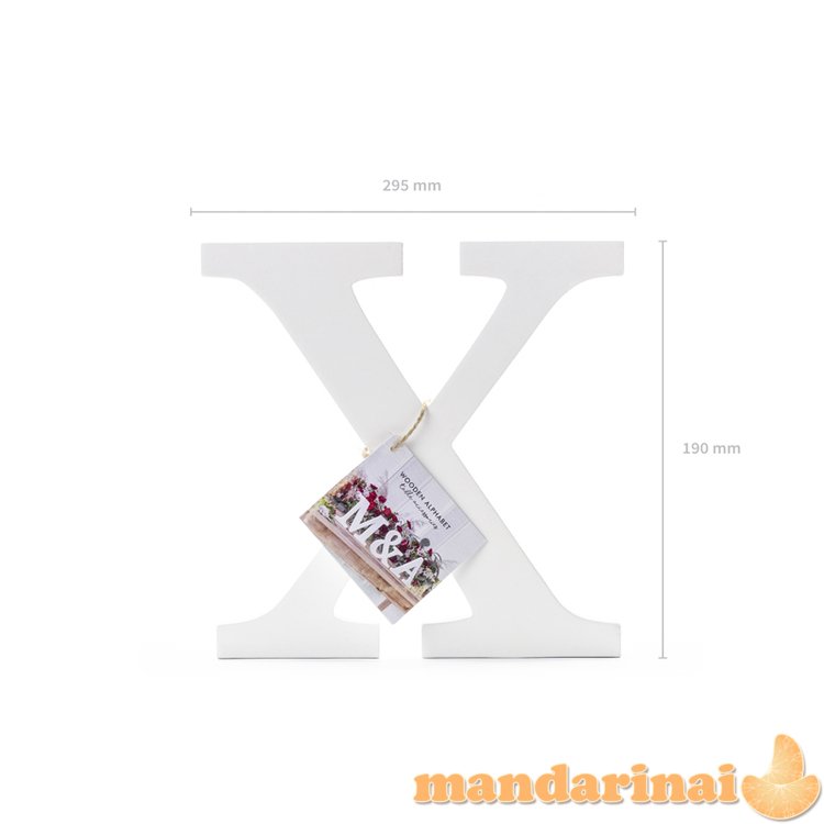 Wooden letter X, white, 19.5x19cm