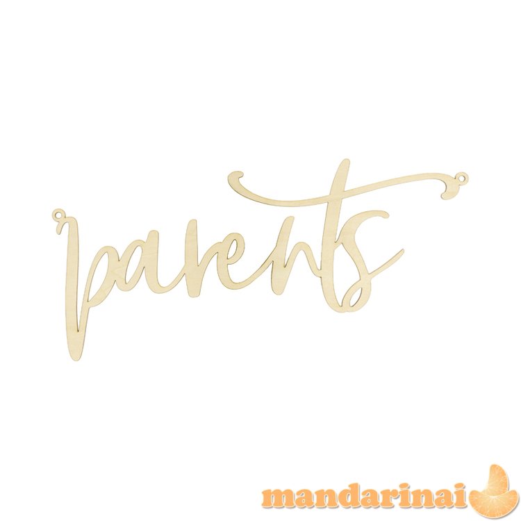 Chair sign - Parents, natural wood